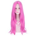 thumbnail image 1 of Peluca para cosplay de 70 cm de largo, pelo liso con capas de color rosa intenso, 1 of 3