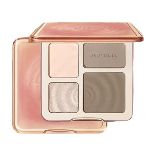 JudyDoll Palette de Surligneurs et Contours Poudre Soyeuse Multi-Usage avec Quatre Compartiments pour Définition Naturelle