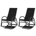 thumbnail image 1 of Costway Lot de 2 Chaises Berçantes d'Extérieur 2-en-1 avec Dossier Réglable à 4 Positions, Accoudoirs Courbés, 1 of 9