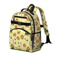 thumbnail image 2 of Multicolor Cat and Flower Yellow Pattern Cute School Backpack Bag for School with Padded Back and Adjustable Shoulder Straps 15.25"x11.5"x5.25", 2 of 5