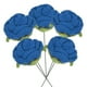 thumbnail image 1 of Paquete de 5 Flores de Ganchillo, Rosa de Lana Tejida a Mano, Flores Tejidas a Mano [Azul Brillante], 1 of 1