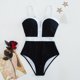 thumbnail image 1 of Trajes de baño de una pieza para mujer Traje de baño de moda para mujer Bloque de color Sin mangas Tirantes finos Sin espalda Traje de baño para mujer, 1 of 6