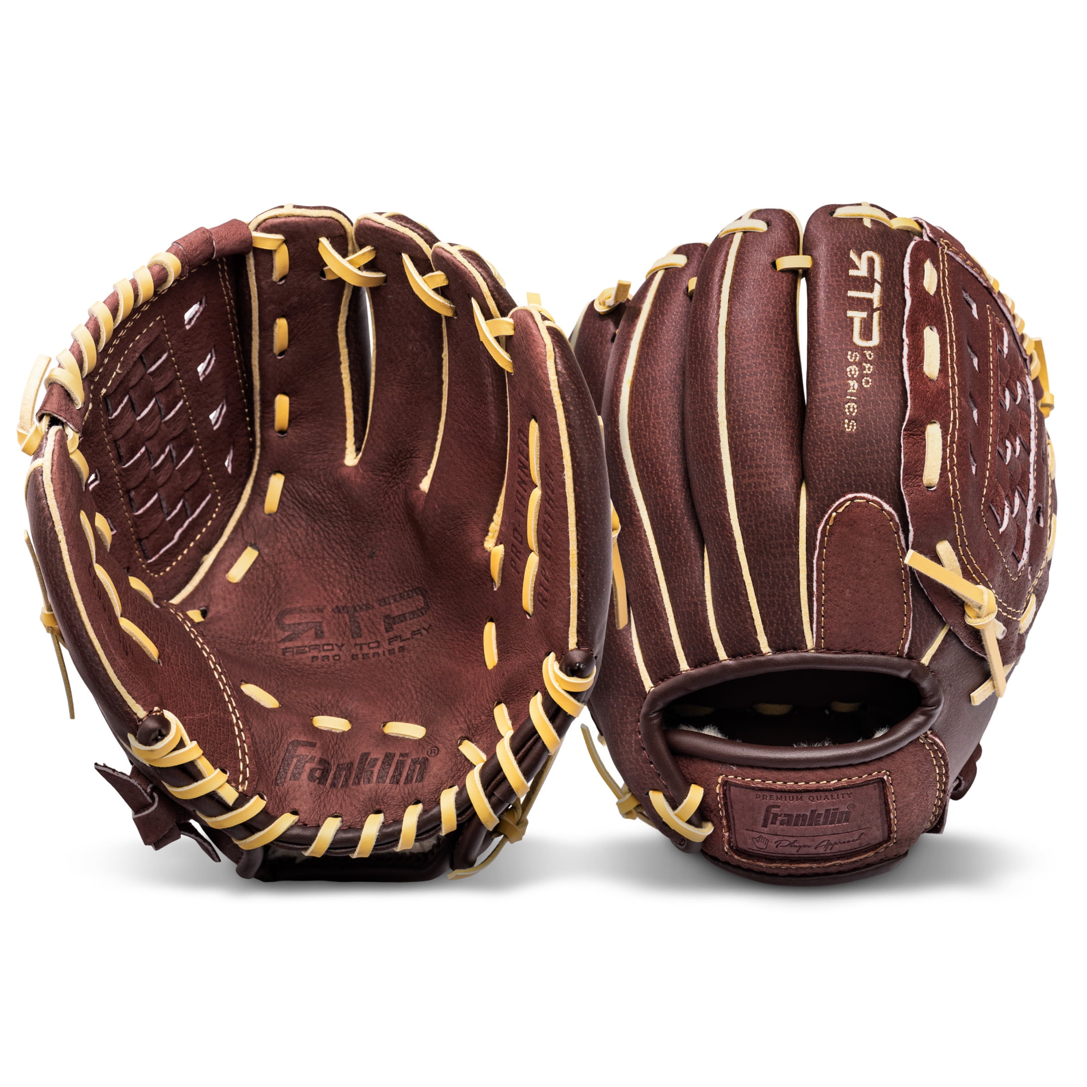 Franklin Sports RTP Pro Baseball Glove, 10 in, Brown/Camel Pigskin, Right Hand Throw