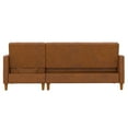 DHP Celine Sectional Futon and Couch with Storage, Camel Faux Leather