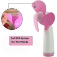thumbnail image 2 of KAIYANG Mini ventilador de mano, ventilador de refrigeración portátil, ventilador eléctrico con aspas de espuma suave para exteriores (verde) rosa, 2 of 5