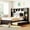 Espresso, variant on Newest Queen Size Wooden Bed With All-in-One Cabinet, Shelf and Sockets,Twin XL Trundle, Gray