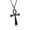 black, variant on Cross Pendant Necklace Silver Stainless Steel Unisex's Chain Crucifix Men Women•-silver