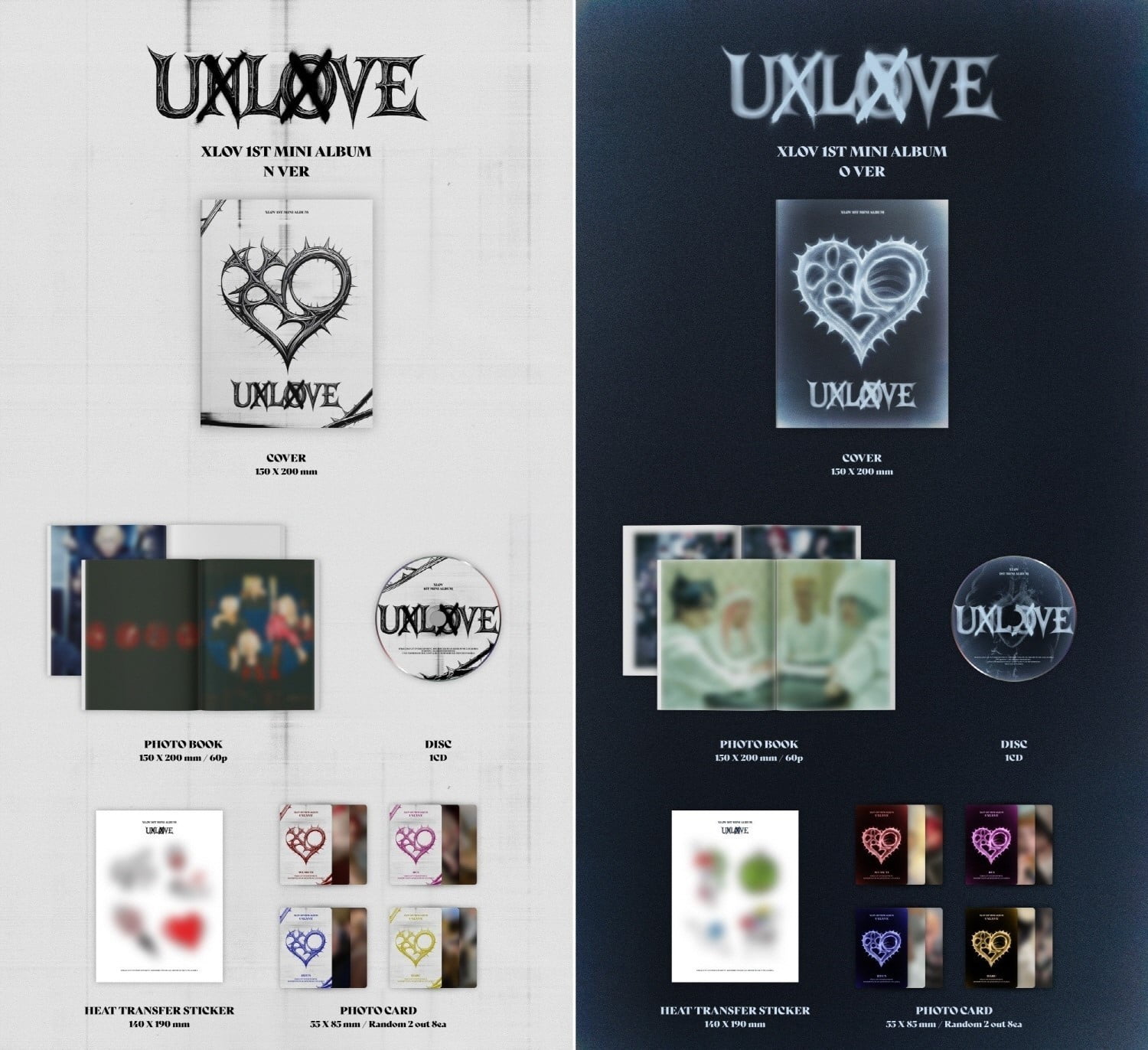 XLOV 1stmusic トレカ 4枚セット XLOV - 1st Mini Album UXLXVE [JUMP UP ENT] PREORDER EXCLUSIVE