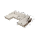 thumbnail image 3 of 137 inch Convertible Combination Sofa with Side Shelf, Modern Minimalist Sleeper Sofa Chair with 2 Pillows, for Living Rooms, Apartments, 3 of 9