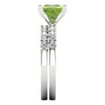 thumbnail image 3 of Clara Pucci 18K White Gold 2.63 Natural Peridot Engraveable Engagement Ring + Wedding Band Set, 3 of 7
