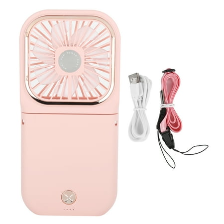 

Cooling Fan 180 Folding Low Power Consumption 3 Speed Adjustment Compact Size Pink Neck Fan With Lanyard For Outdoor For Travel For Indoor