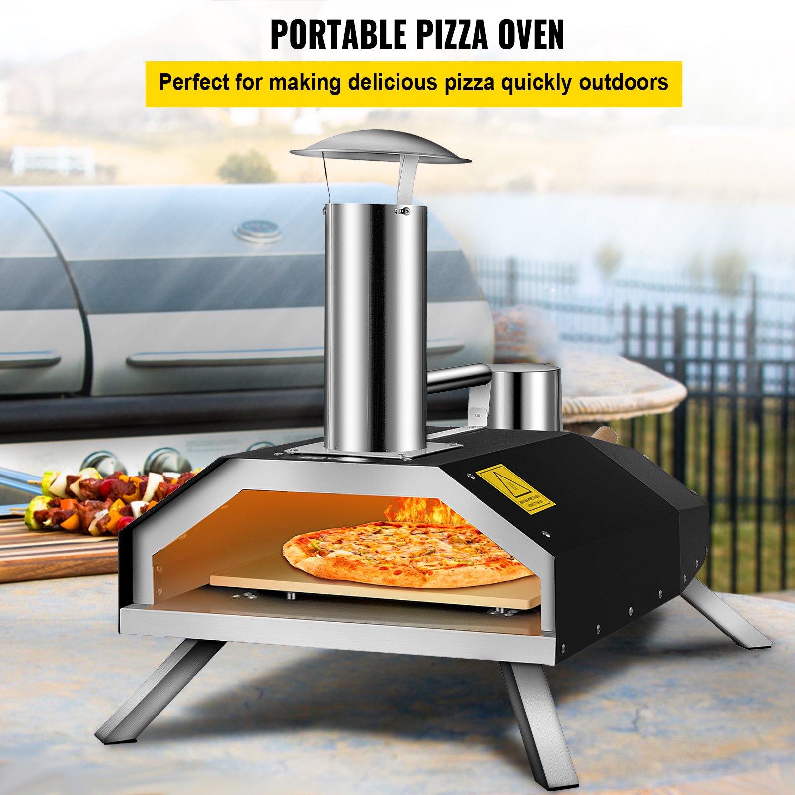 VEVOR Portable Pizza Oven, 12 Pellet Pizza Oven, Stainless Steel Pizza  Oven Outdoor, Wood Burning Pizza Oven w/Foldable Feet Portable Wood Oven  w/Complete Accessories u0026 Pizza Bag for Outdoor Cooking | Walmart