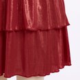 thumbnail image 7 of IBTOM CASTLE Teen Girl Glitter Ruffle Metallic Adjustable Spaghetti Straps Dress Square Neck Tiered Hemline Tween Pageant Homecoming Graduation Prom Outfits Junior Formal Easter Dress Red, 7 of 7