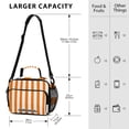 thumbnail image 3 of Orange-white Stripes Insulated Lunch Bag Portable Cooler Bag Mommy Bag Large Capacity 6L, 3 of 9