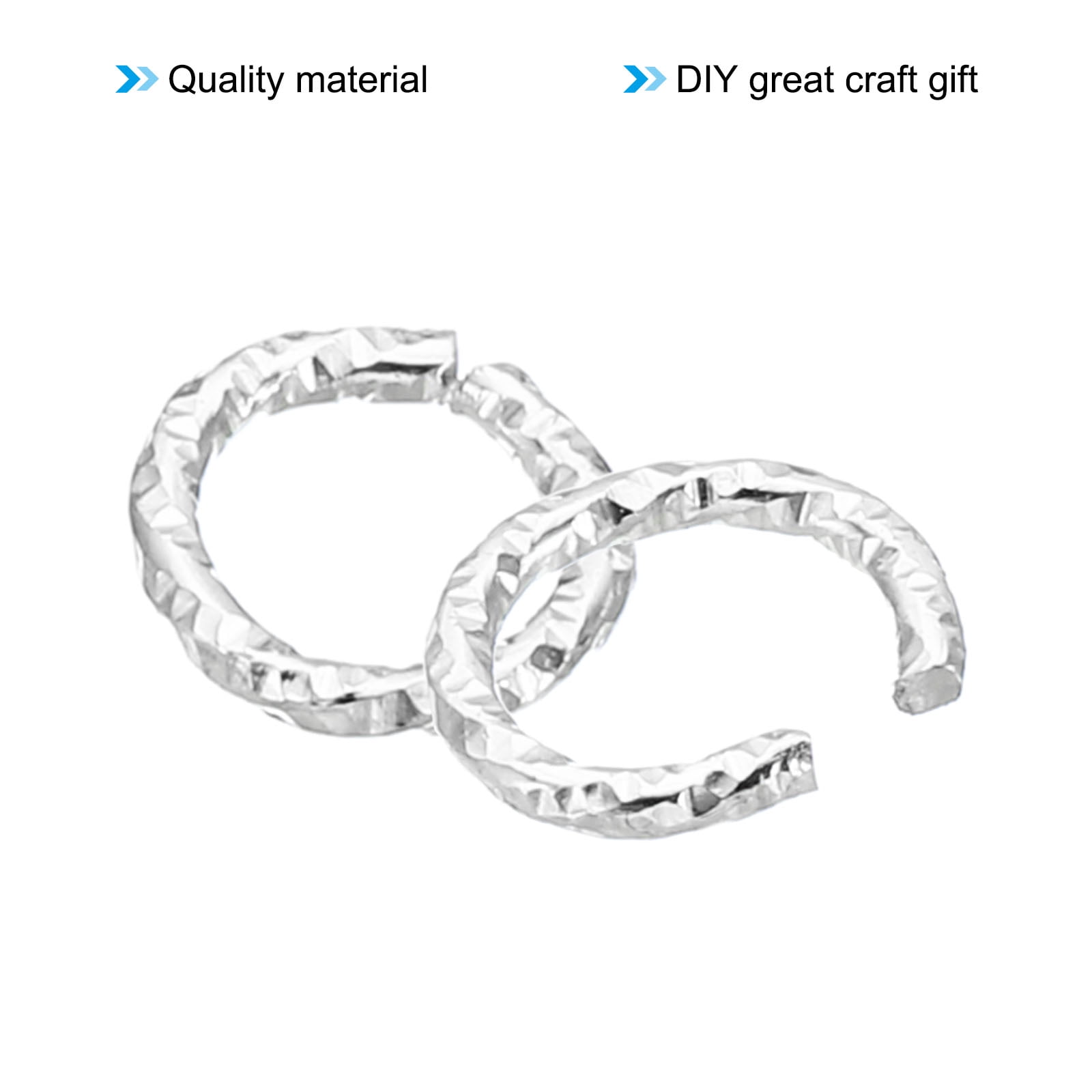 Uxcell 1.5 x 15mm Wine Glass Charm Ring Metal Earring Beading Hoop Twisted Open Jump Rings, Silver 100 Pack, Women's, Size: 1.5 mm x 15 mm