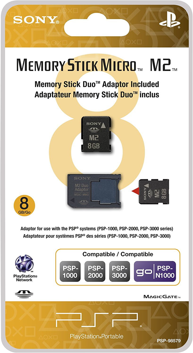 kassette respektfuld Betinget Sony PSP 8GB Memory Stick Micro with Adapter - Walmart.com