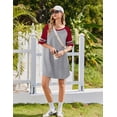 thumbnail image 5 of Ekouaer Cotton Nightgowns for Women Short Sleeve Sleep Shirts Crew Neck Night Shirts Soft Color Block Night Gown, 5 of 6
