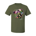 thumbnail image 2 of Wild Bobby, Colorful Rainbow Cute Pug Animal Lover Men's Graphic T-Shirt, Military Green, 4XL, 2 of 3