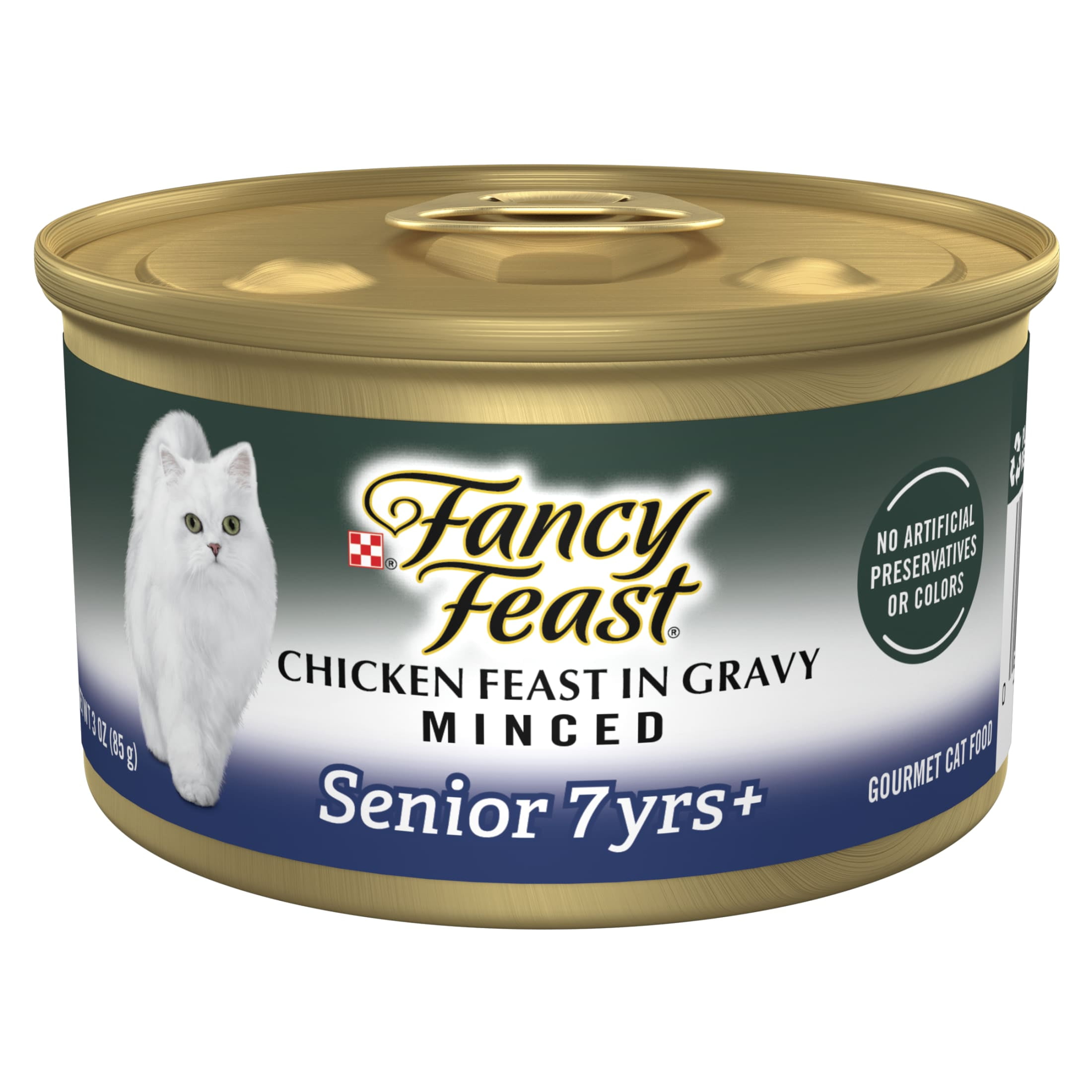 (24 pack) Purina Fancy Feast Senior Classic Pate Wet Cat Food, Minced Chicken in Gravy, 3 oz Cans