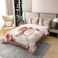 thumbnail image 2 of Ballet Dancer 100% Organic Cotton Bedding Set Twin Size Pink Ballet Shoes Duvet Cover Artistic Gymnastics Comforter Cover Girly Roamntic Rose Bedspread Cover with 1 Pillowcase(No Comforter), 2 of 6