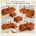 thumbnail image 3 of Muumblus Modular Sectional Cloud Couch with Ottoman, Oversized L-Shaped Corduroy Sofa for Living Room, Orange, 3 of 9