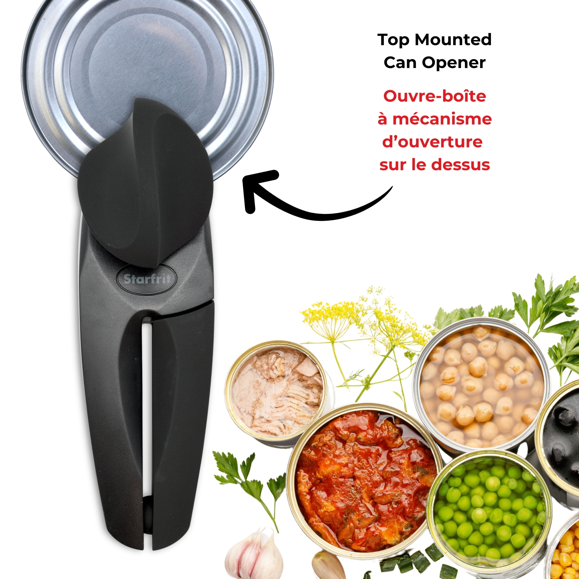 Starfrit Mightican Can Opener with Soft Grip Handle, Sage, H-STARFRIT MIGHTICAN SAGE