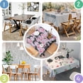 thumbnail image 4 of French Bulldog and Flower Square Tablecloth,Waterproof Square Table Cover,Wipeable Spillproof Washable Table Cover for Home Kitchen Party Decor 60"x60"(152x152cm), 4 of 6