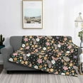 thumbnail image 2 of Yiaed Floral Insects Print Blanket Throw Blanket Soft Cozy Flannel Blanket for Home Bed Sofa Couch Chair-50"x40", 2 of 6