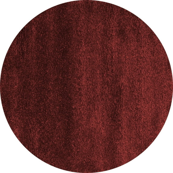 Ahgly Company Indoor Round Abstract Red Contemporary Area Rugs, 8' Round