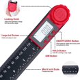 thumbnail image 3 of 360 Degree Dual Scale Digital Angle Protractor, 200mm Angle Ruler with LCD Display and Lock Function, Protractor for Engineering, Woodworking, Constru, 3 of 5