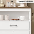 thumbnail image 7 of Homfa 47.2''W Kitchen Sideboard Buffet Cabinet with 2 Drawers & Open Shelf, Wood 4 Doors Storage Cabinet with Adjustable Shelves for Dining Room, White, 7 of 7