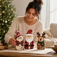 thumbnail image 7 of 3-Piece Christmas Wooden Figurines Set - Vintage Santa Snowman Reindeer Desktop Ornaments - Distressed Wood Holiday Mantel Shelf Decor, Indoor Xmas Home Party Gift, 7 of 7