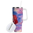 thumbnail image 2 of 40 oz Insulated Stainless Steel Tumbler Double Wall Stainless Steel Tumbler with 2-Way Drinking Rose with Flag Pattern, 2 of 9