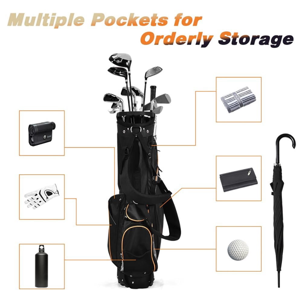 Aimee Lii 9 Inch Golf Stand Bag Divider Carry Pockets Storage, Outdoor Exercise for Sports Lovers