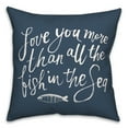 thumbnail image 2 of Creative Products Love You More Than All The Fish 20 x 20 Spun Poly Pillow, 2 of 3