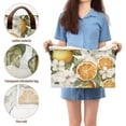 thumbnail image 5 of Yayeee Foldable Storage Basket for Shelves with Handles Waterproof Cloth Bins, Oranges Watercolor, 5 of 7