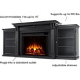 thumbnail image 3 of Real Flame Tracey 84" Grand Electric Fireplace TV Stand in Black, 3 of 9