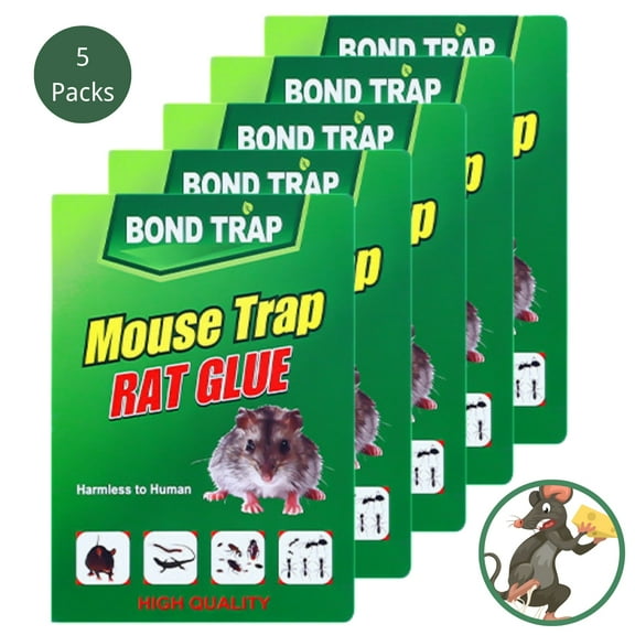 Sticky Mouse Traps Indoor for Home, Glue Boards for Mice and Rats, Pest Control Adhesive Tray for Catching Bugs, 5 packs