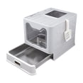 thumbnail image 1 of Caja de Arena para Gatos Jinwen con Tapa Plegable Cerrada Gris, 1 of 8