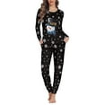 thumbnail image 2 of Renewold Snowflake Snowman Nightwear for Women Pajama Set Christmas Long Sleeve Tee Athletic Clothing Sleepwear 2 Pieces Lightweight Loungewear Nightwear Size 5XL, 2 of 5
