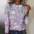 thumbnail image 4 of Birdeem Blouse pour Femmes Mode Femmes Décontractée Manches Longues Col Rond T-Shirt Ample Blouse Tops, 4 of 12