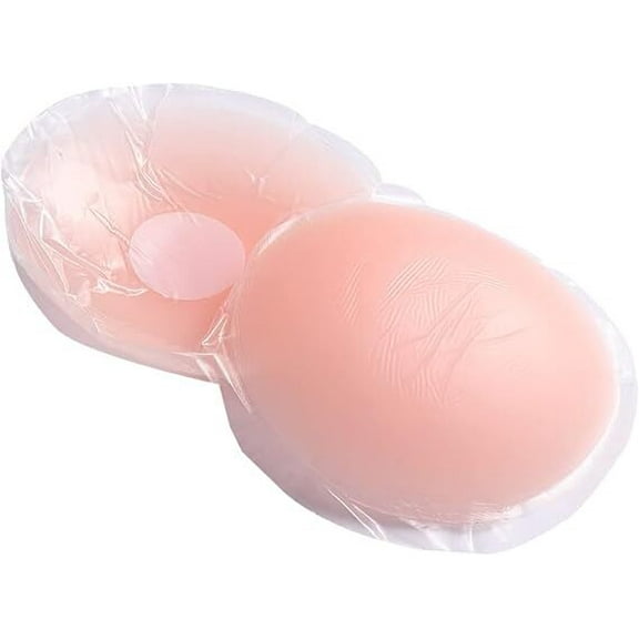 65mm Round Silicone Nipple Covers Invisible Adhesive Breast Pasties with Frosted Storage Bag 1 Pair