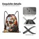 thumbnail image 4 of Fotbe Rose Floral Skull Bolsa Mochila con Cordón Estampada, Bolsa de Gimnasio Deportiva, Bolsa Cinch, Bolsa con Cordón para Hombres y Mujeres-Small, 4 of 6