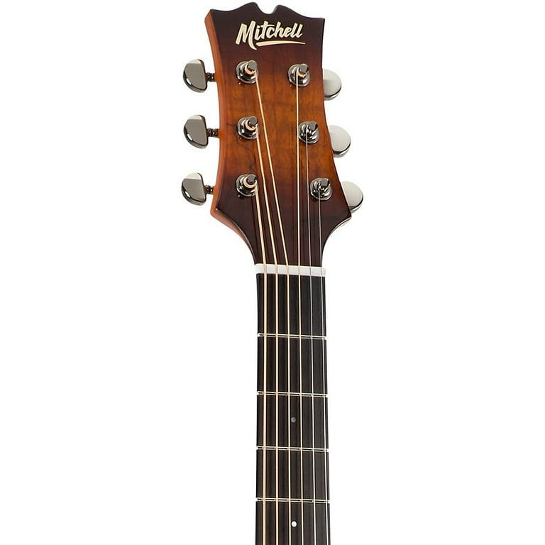 Mitchell MX430 Spalted Maple Acoustic Electric Guitar Whiskey Burst