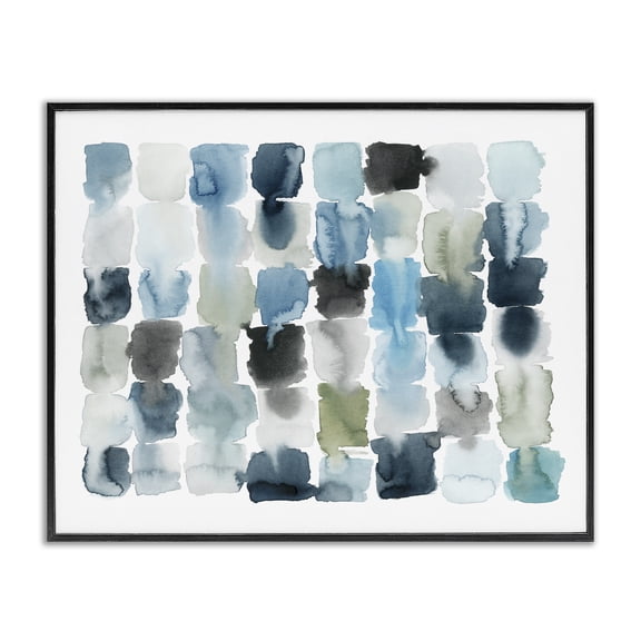Stupell Industries Modern Ocean Inspired Abstract Tiles Black Framed Giclee Art, 30 x 24, by Grace Popp