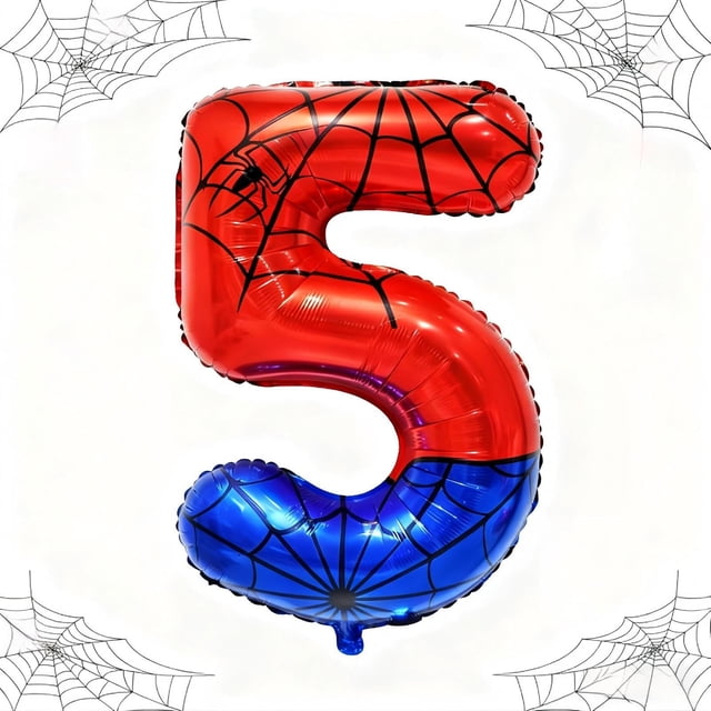 Globo Aijoso Número 5 Araña de 40" para Fiesta de Superhéroes
