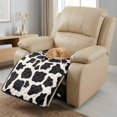 thumbnail image 3 of ZIATUBLES Black White Cow Print Recliner Chair Cover, Quilted Polyester Anti-Slip Furniture Protector, Washable Pets Friendly Recliner Couch Slipcover for Living Room, 3 of 8