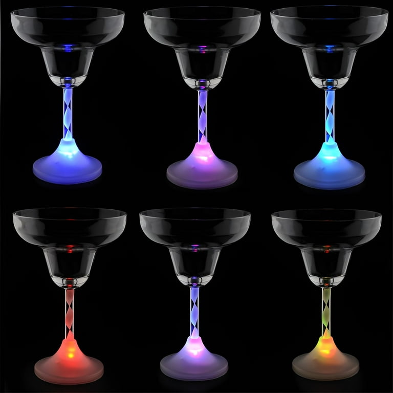 GP GLOWPRODUCTS.COM Light Up Martini Glasses (Set of 6) - 7 oz LED Glowing  Martini Glasses with 8 Color Modes