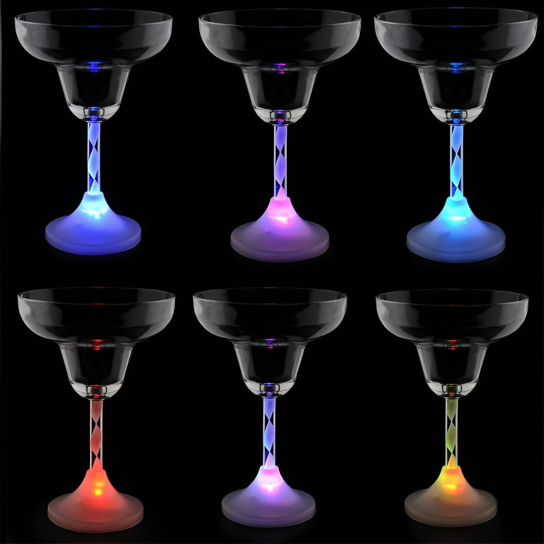 GP GLOWPRODUCTS.COM Light Up Martini Glasses (Set of 6) - 7 oz LED Glowing  Martini Glasses with 8 Color Modes