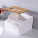 thumbnail image 4 of Caja de pañuelos de plástico con tapa de madera, servilletero redondo o cuadrado, dispensador de papel tisú húmedo, organizador moderno para el hogar y el automóvil, 4 of 5